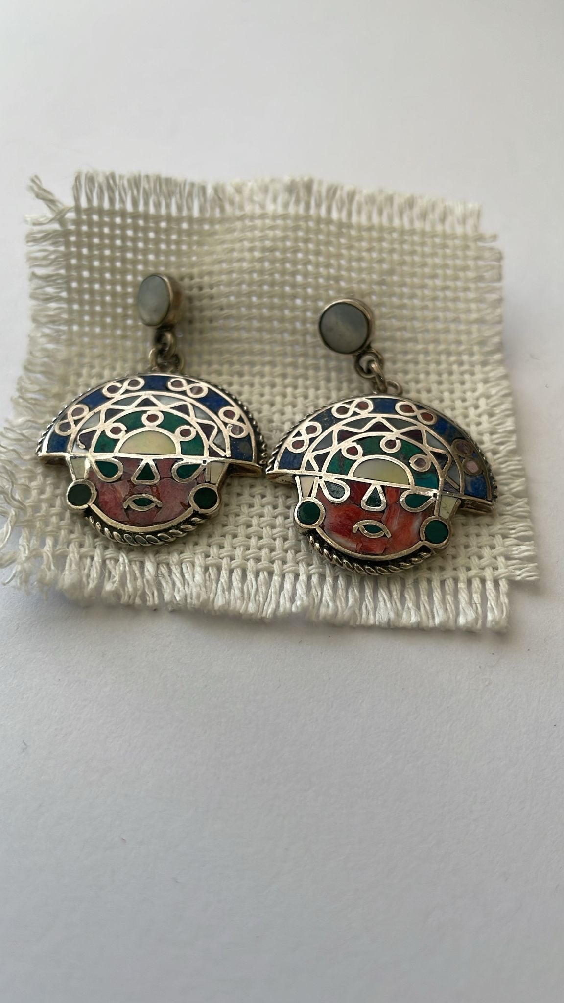 Silver face hoops