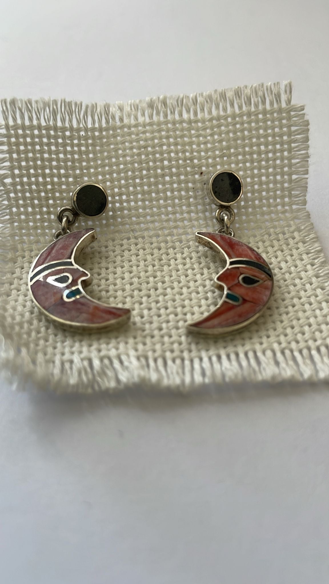 Silver moon hoops