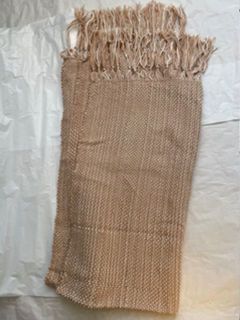 Handmade,wool ruana brown-écru-grey