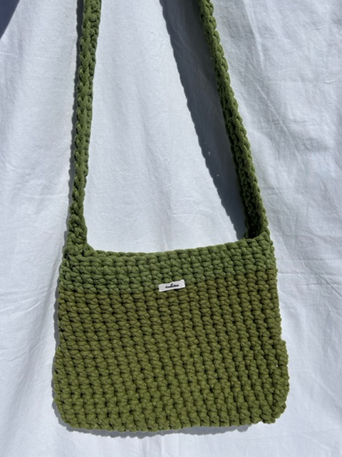 Handmade, Green bag, crochet