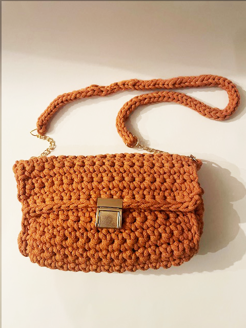 Handmade, orange bag, crochet 2