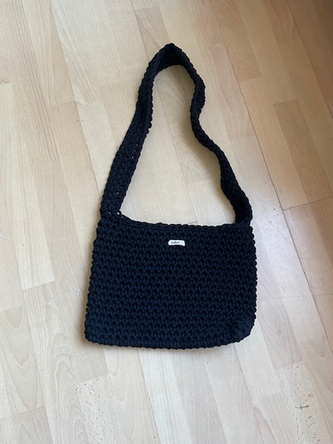 Handmade, black bag, crochet