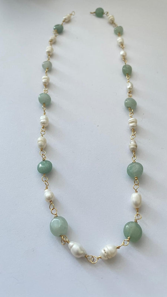 Natural pearls green